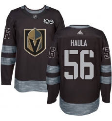 Men's Adidas Vegas Golden Knights #56 Erik Haula Authentic Black 1917-2017 100th Anniversary NHL Jersey