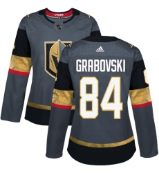 Women's Adidas Vegas Golden Knights #84 Mikhail Grabovski Authentic Gray Home NHL Jersey