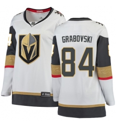 Women's Vegas Golden Knights #84 Mikhail Grabovski Authentic White Away Fanatics Branded Breakaway NHL Jersey