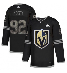 Men's Adidas Vegas Golden Knights #92 Tomas Nosek Black Authentic Classic Stitched NHL Jersey