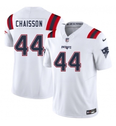 Men's New England Patriots #44 K'Lavon Chaisson White 2025 F.U.S.E. Vapor Limited Football Stitched Jersey