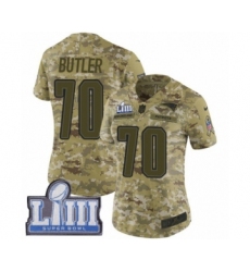 Women's Nike New England Patriots #70 Adam Butler Limited Camo 2018 Salute to Service Super Bowl LIII Bound NFL Jersey