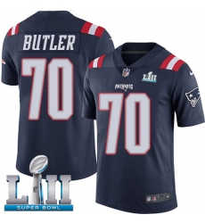 Youth Nike New England Patriots #70 Adam Butler Limited Navy Blue Rush Vapor Untouchable Super Bowl LII NFL Jersey
