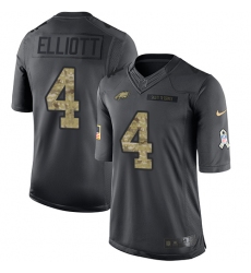 Men's Nike Philadelphia Eagles #4 Jake Elliott Limited Black 2016 Salute to Service NFL Jersey