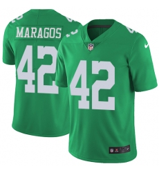 Men's Nike Philadelphia Eagles #42 Chris Maragos Limited Green Rush Vapor Untouchable NFL Jersey