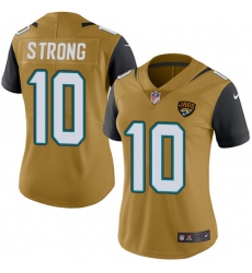 Women's Nike Jacksonville Jaguars #10 Jaelen Strong Limited Gold Rush Vapor Untouchable NFL Jersey