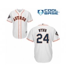 Youth Houston Astros #24 Jimmy Wynn Authentic White Home Cool Base 2019 World Series Bound Baseball Jersey