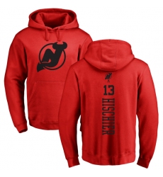 NHL Adidas New Jersey Devils #13 Nico Hischier Red One Color Backer Pullover Hoodie