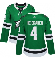 Women's Adidas Dallas Stars #4 Miro Heiskanen Authentic Green Home NHL Jersey