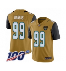 Men's Jacksonville Jaguars #99 Marcell Dareus Limited Gold Rush Vapor Untouchable 100th Season Football Jersey