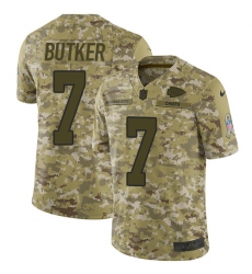 Youth Nike Kansas City Chiefs #7 Harrison Butker Limited Camo 2018 Salute to Service NFL Jersey