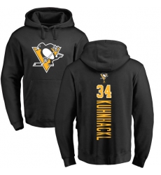 NHL Adidas Pittsburgh Penguins #34 Tom Kuhnhackl Black Backer Pullover Hoodie
