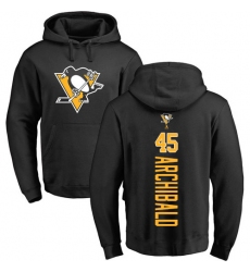 NHL Adidas Pittsburgh Penguins #45 Josh Archibald Black Backer Pullover Hoodie