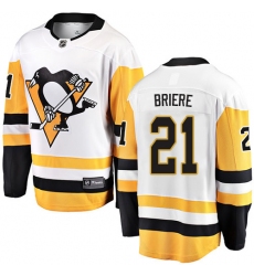Youth Pittsburgh Penguins #21 Michel Briere Fanatics Branded White Away Breakaway NHL Jersey