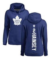 NHL Women's Adidas Toronto Maple Leafs #2 Ron Hainsey Royal Blue Backer Pullover Hoodie