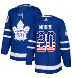 Youth Adidas Toronto Maple Leafs #20 Dominic Moore Authentic Royal Blue USA Flag Fashion NHL Jersey