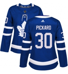 Women's Adidas Toronto Maple Leafs #30 Calvin Pickard Authentic Royal Blue Home NHL Jersey
