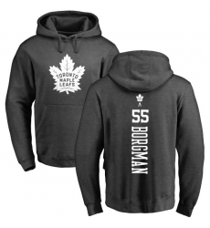 NHL Adidas Toronto Maple Leafs #55 Andreas Borgman Charcoal One Color Backer Pullover Hoodie