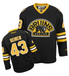 Women's Reebok Boston Bruins #43 Danton Heinen Authentic Black Third NHL Jersey