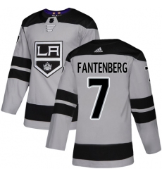 Men's Adidas Los Angeles Kings #7 Oscar Fantenberg Premier Gray Alternate NHL Jersey