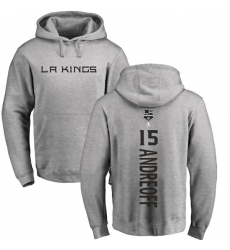 NHL Adidas Los Angeles Kings #15 Andy Andreoff Ash Backer Pullover Hoodie