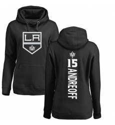 NHL Women's Adidas Los Angeles Kings #15 Andy Andreoff Black Backer Pullover Hoodie