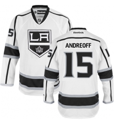 Youth Reebok Los Angeles Kings #15 Andy Andreoff Authentic White Away NHL Jersey