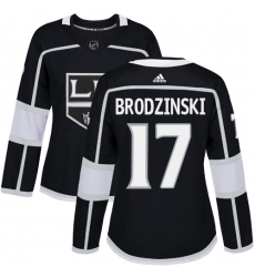 Women's Adidas Los Angeles Kings #17 Jonny Brodzinski Authentic Black Home NHL Jersey