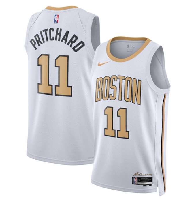 Men's Boston Celtics #11 Payton Pritchard White 2025-26 City Edition Swingman Stitched Basketball Jersey