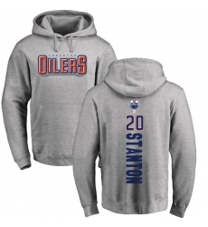 NHL Adidas Edmonton Oilers #20 Ryan Stanton Ash Backer Pullover Hoodie