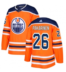 Youth Adidas Edmonton Oilers #26 Iiro Pakarinen Authentic Orange Home NHL Jersey