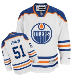 Youth Reebok Edmonton Oilers #51 Brian Ferlin Authentic White Away NHL Jersey