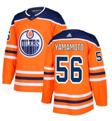 Men's Adidas Edmonton Oilers #56 Kailer Yamamoto Authentic Orange Home NHL Jersey