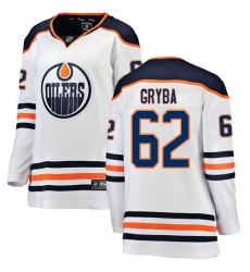 Women's Edmonton Oilers #62 Eric Gryba Authentic White Away Fanatics Branded Breakaway NHL Jersey