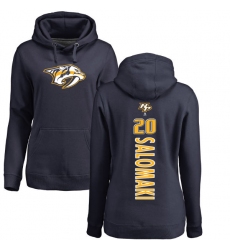 NHL Women's Adidas Nashville Predators #20 Miikka Salomaki Navy Blue Backer Pullover Hoodie