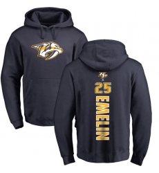 NHL Adidas Nashville Predators #25 Alexei Emelin Navy Blue Backer Pullover Hoodie