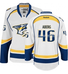 Women's Reebok Nashville Predators #46 Pontus Aberg Authentic White Away NHL Jersey