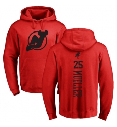 NHL Adidas New Jersey Devils #25 Mirco Mueller Red One Color Backer Pullover Hoodie