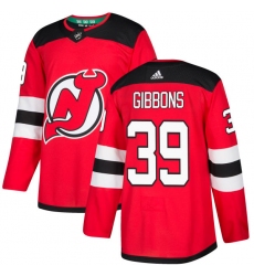 Youth Adidas New Jersey Devils #39 Brian Gibbons Authentic Red Home NHL Jersey