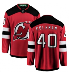 Men's New Jersey Devils #40 Blake Coleman Fanatics Branded Red Home Breakaway NHL Jersey