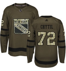 Men's Adidas New York Rangers #72 Filip Chytil Premier Green Salute to Service NHL Jersey