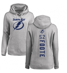 NHL Women's Adidas Tampa Bay Lightning #52 Callan Foote Ash Backer Pullover Hoodie