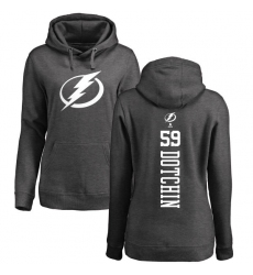 NHL Women's Adidas Tampa Bay Lightning #59 Jake Dotchin Charcoal One Color Backer Pullover Hoodie