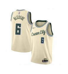 Women's Milwaukee Bucks #6 Eric Bledsoe Swingman Cream Basketball Jersey - 2019 20 City Edition
