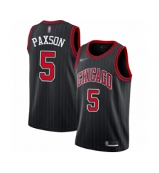 Women's Chicago Bulls #5 John Paxson Swingman Black Finished Basketball Jersey - Statement Edition