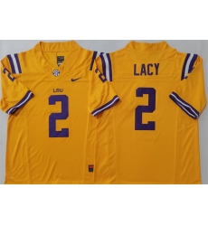 Men's LSU Tigers #2 Kyren Lacy Yellow F.U.S.E. Stitched Jersey