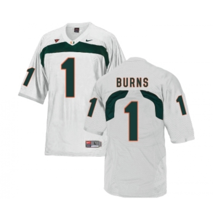 Miami Hurricanes 1 Artie Burns White College Football Jersey
