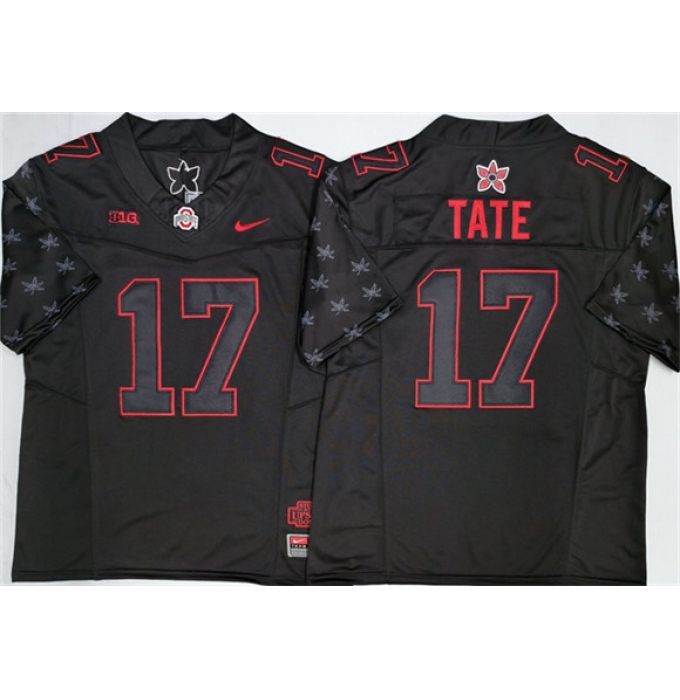Men's Ohio State Buckeyes #17 Carnell Tate Black 2025 F.U.S.E. Limited Stitched Jersey