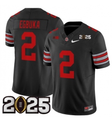 Men's Ohio State Buckeyes #2 Emeka Egbuka Black 2025 CFP Final F.U.S.E. Vapor Limited Stitched Football Jersey