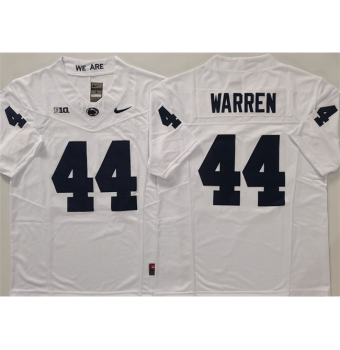 Men's Penn State Nittany Lions #44 Davis Warren White 2024 F.U.S.E. Stitched Jersey